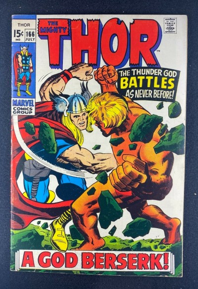 Thor (1966) #166 FN+ (6.5) 2nd App Him (Warlock) Thor Warlock Battle Cover Kirby