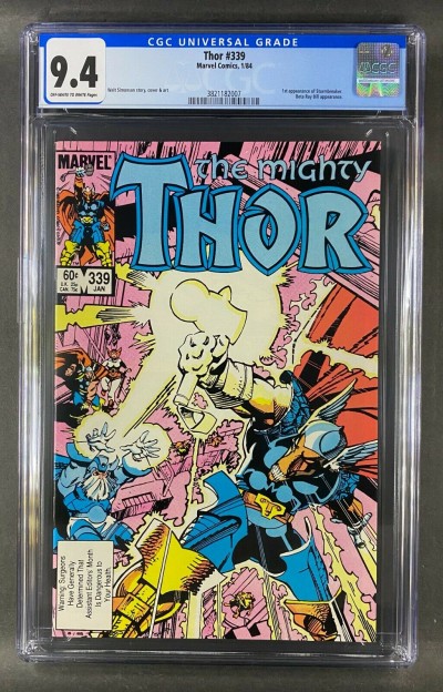 Thor (1966) #339 CGC 9.4 1st App Stormbreaker Off-White White Pages (3821182007)