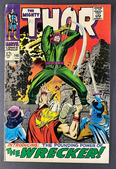 Thor (1966) #148 VG- (3.5) 1st App Wrecker Jack Kirby Cover & Art