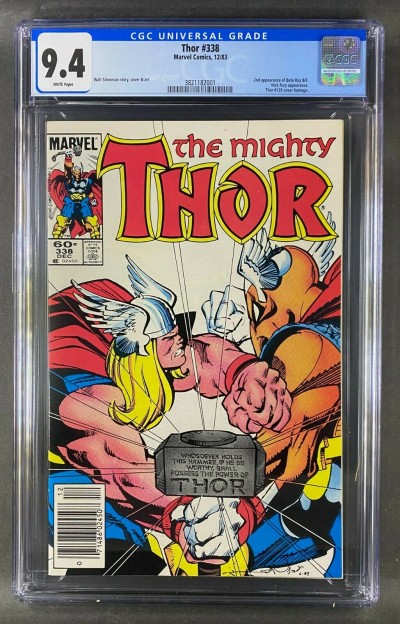 Thor (1966) #338 CGC 9.4 Newsstand 2nd App Beta Ray Bill Simonson (3821182001)