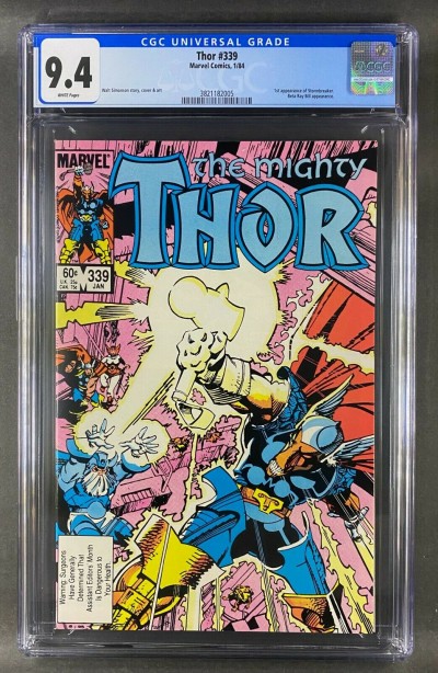 Thor (1966) #339 CGC 9.4 1st  App Stormbreaker White Pages Simonson (3821182005)