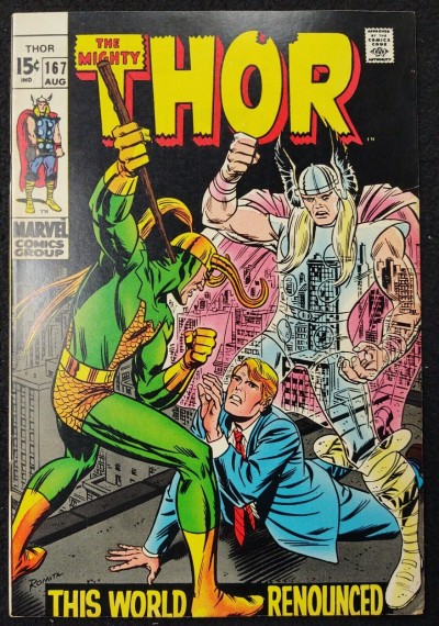 Thor (1966) #167 FN+ (6.5) Loki John Romita Cover Art Jack Kirby Art