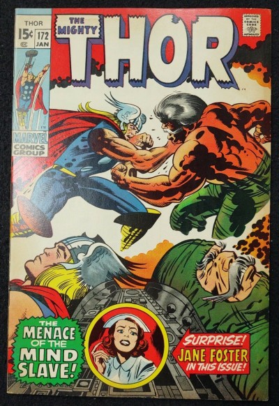 Thor (1966) #172 VF- (7.5) Odin Kronin Krask Jane Foster Jack Kirby Cover & Art
