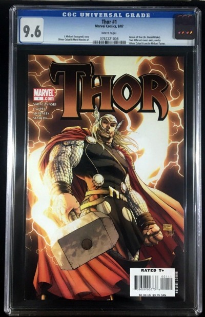 Thor (2007) #1 CGC 9.6 white pages Michael Turner cover (0767221008)