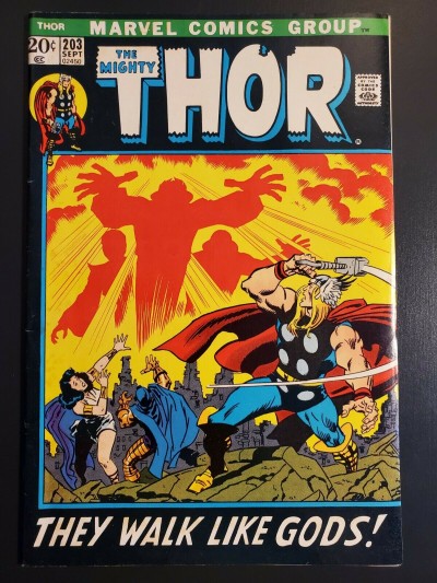 Thor #203 (1972) F+ 6.5 "They Walk Like Gods!" 1st Appearance Young Gods |