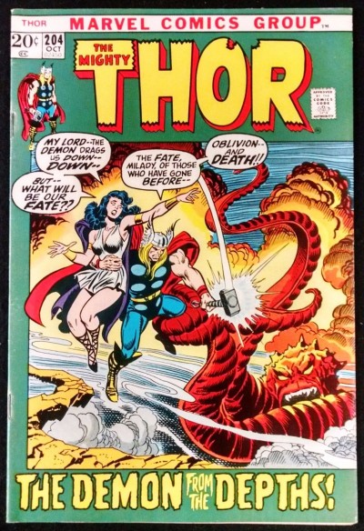 THOR #204 VF- PICTURE FRAME COVER STAN LEE JACK KIRBY 