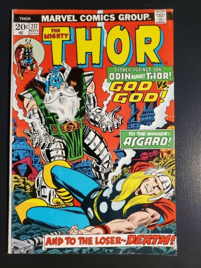 Thor #217 (1974) FVF (7.0) Thor vs Odin Buscema|