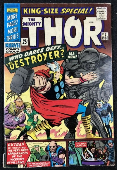 Thor Annual (1966) #2 FN (6.0) new Kirby Destroyer cover