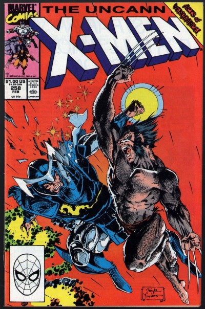 Uncanny X-Men (1963) #258 VF- (7.5) Jim Lee Wolverine battle cover
