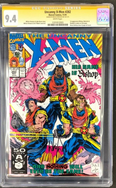 Uncanny X-Men (1981) #282 CGC 9.4 Signed by Whilce Portacio (1331012003)