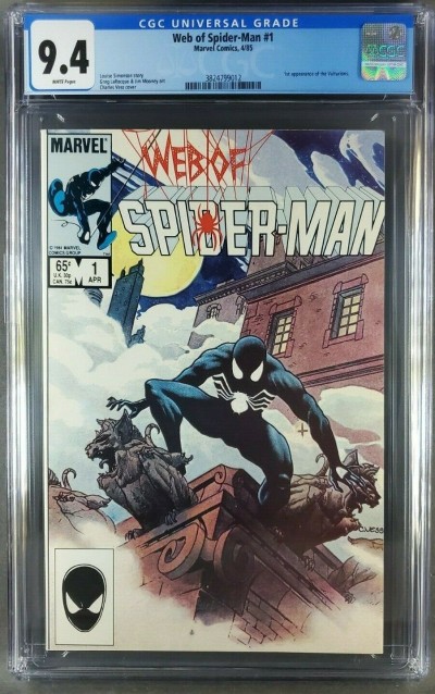 Web of Spider-Man #1 (1985) CGC 9.4 WP Classic Charles Vess cover 3824799012|