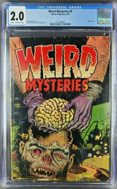 Weird Mysteries #5 (1953) CGC 2.0 Pre-Code Horror Classic Brain Cover Gilmor|