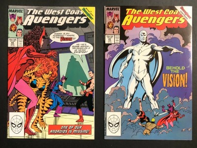 West Coast Avengers (1985) 42 & 45 VF/NM parts 1 & 4 of  Vision Quest storyline