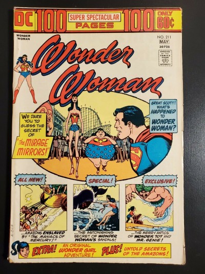 Wonder Woman #211 (1974) F+ (6.5) 100 Page Giant Wonder Girl appearance|