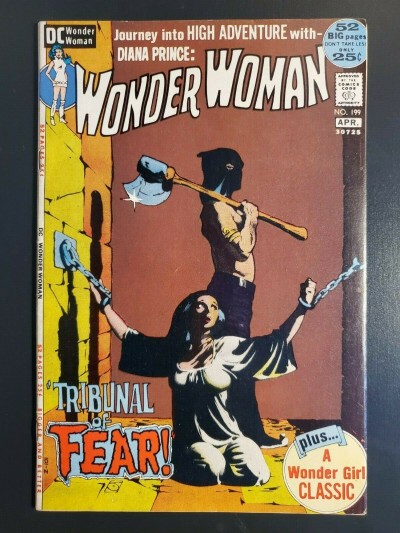Wonder Woman #199 VF+ (8.5) Classic Jeff Jones grey tone bondage cover|