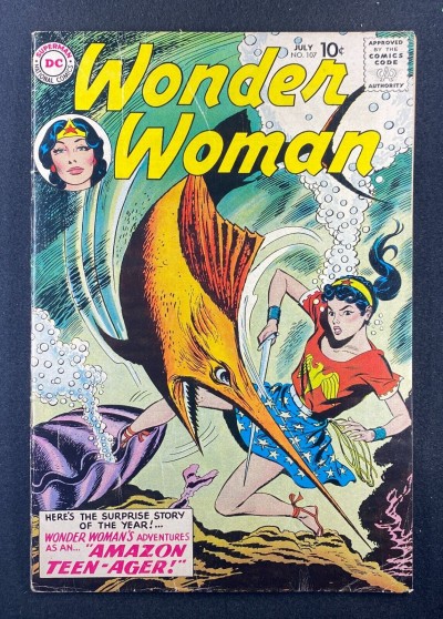 Wonder Woman (1942) #107 FN- (5.5) Ross Andru 1st App Mer-Boy