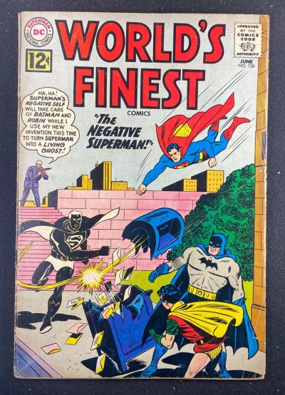 World’s Finest (1941) #126 VG (4.0) Batman Superman Robin Negative Superman