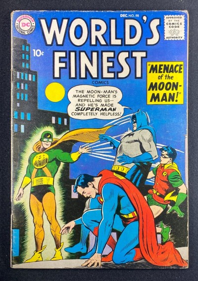 World’s Finest (1941) #98 VG/FN (5.0) 1st App Moonman Curt Swan Batman Superman