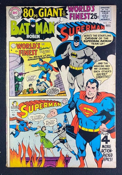 World’s Finest (1941) #179 FN (6.0) Neal Adams Cover Batman Superman 80pg Giant