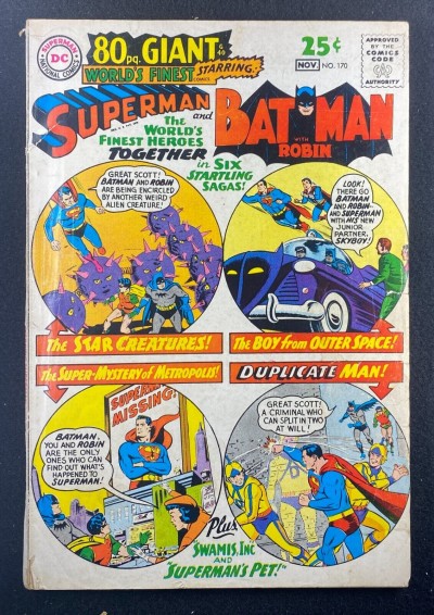 World’s Finest (1941) #170 VG (4.0) Batman Superman Robin Curt Swan 80pg Giant