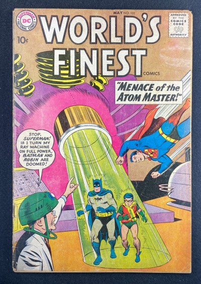 World’s Finest (1941) #101 VG (4.0) Curt Swan Batman Superman 1st Atom-Master