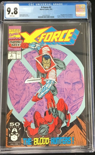 X-Force (1991) #2 CGC 9.8 2nd app Deadpool 1st app Weapon X (Kane) (2016787025)