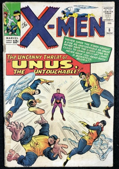 X-Men (1963) #8 GD/VG (3.0) 1st app Unus the Untouchable complete with pin-up