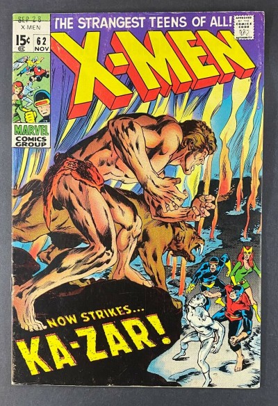 X-Men (1963) #62 FN (6.0) Zabu Ka-Zar App Neal Adams Cover & Art {sw}