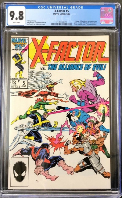 X-Factor (1986) #5 CGC 9.8 White Pages 1st app Apocalypse in Cameo (2128263020)