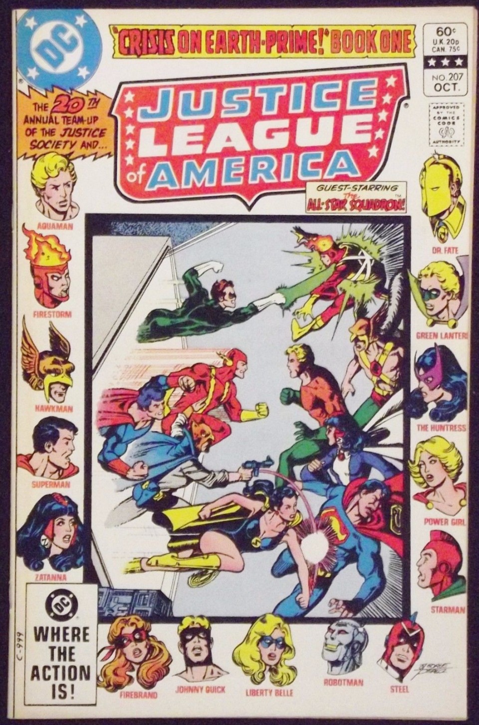 JUSTICE LEAGUE OF AMERICA #207 VF/NM CRISIS ON EARTH PRIME PART ONE ...