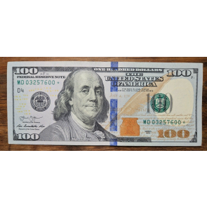 100 Dollar Star Note Rare 2013 Series 320,000 Run Size 57,600th low number crisp