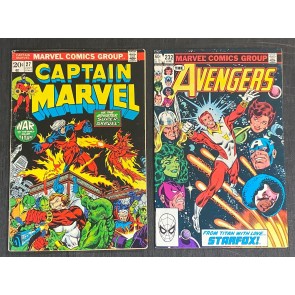 Captain Marvel (1968) #27 VG+ + Avengers #232 NM 1st App Eros Starfox 2nd Drax