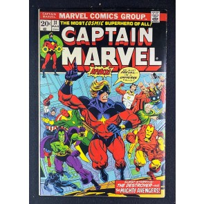 Captain Marvel (1968) #31 FN+ (6.5) Thanos Death Drax Avengers Jim Starlin Art