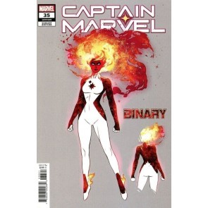 Captain Marvel (2019) #35 NM Russell Dauterman Spoiler Design Binary Variant