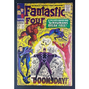 Fantastic Four (1961) #59 FN- (5.5) Doctor Doom Silver Surfer Inhumans App Kirby