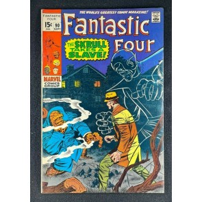 Fantastic Four (1961) #90 FN+ (6.5) Skrulls Mole Man App Jack Kirby Art