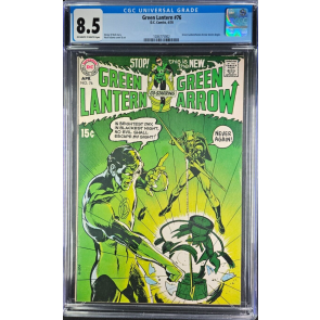 GREEN LANTERN #76 (1970) CGC 8.5 OWW CLASSIC NEAL ADAMS COVER STARTS BRONZE AGE|