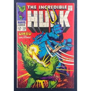 Incredible Hulk (1968) #110 FN/VF (7.0) 1st App Umbu, the Unliving Herb Trimpe