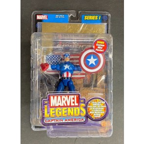 Marvel Legends Series 1 Captain America w/Poster Sealed Action Figure Toy Biz