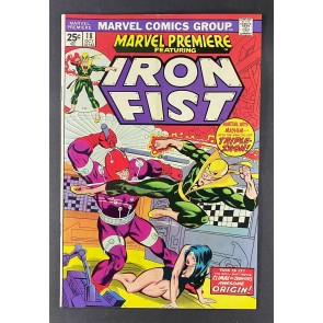 Marvel Premiere (1972) #18 FN- (5.5) Iron Fist Triple-Iron Larry Hama Art