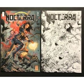 Nocterra (2021) #3 VF/NM Regular & 1:10 Variant Cover D (Black & White) Lot of 2