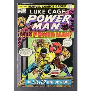 Power Man (1974) #21 VF- Vs Power Man Battle Cover Luke Cage