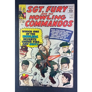 Sgt. Fury (1963) #12 FN (6.0) Classic Jack Kirby Cover Nick Fury Pin-Up