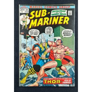 Sub-Mariner (1968) #59 FN- (5.5) Thor Battle Cover Bill Everett