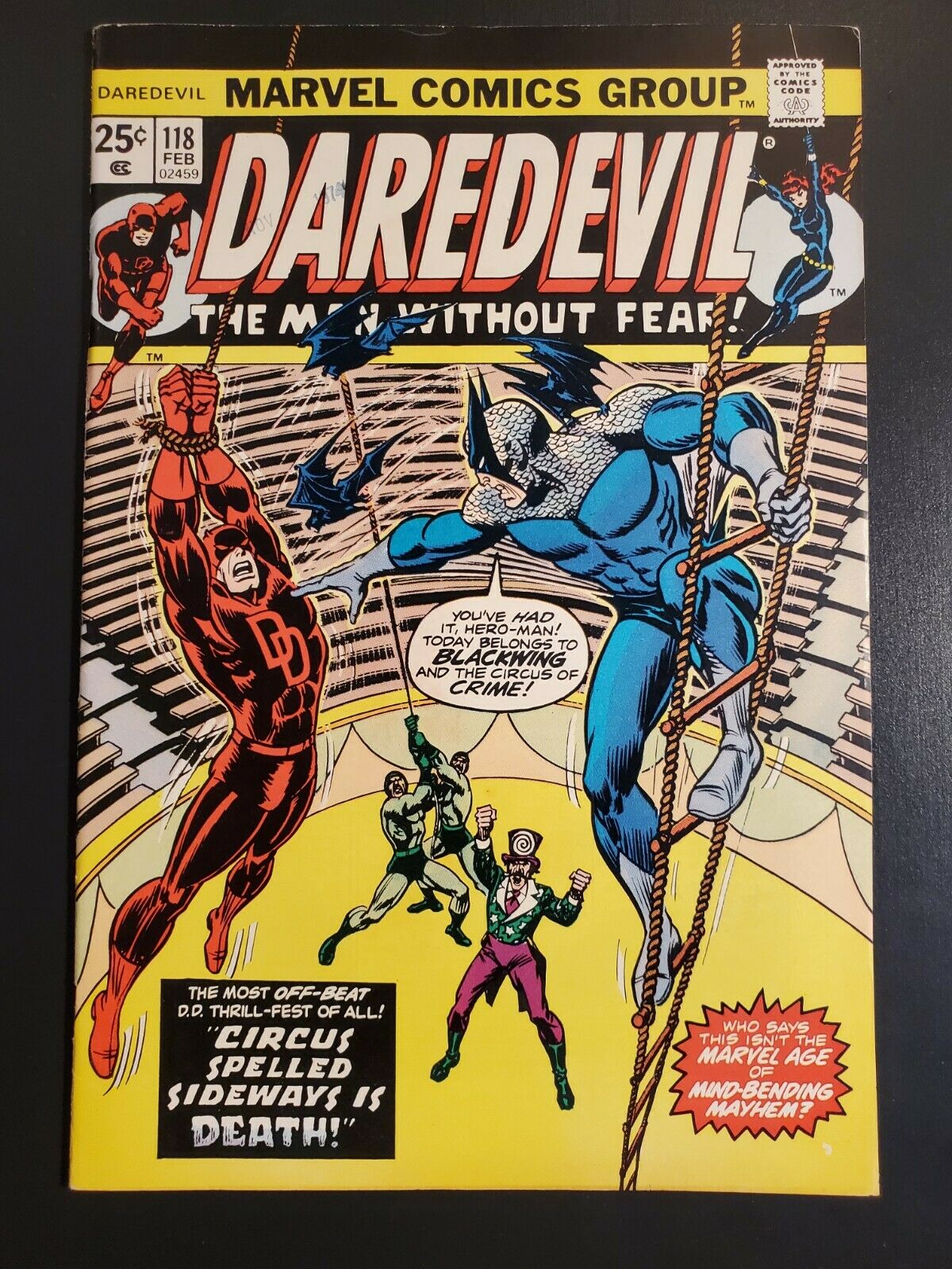 | Daredevil #118 (1975) VF+ (8.5) Circus of Crime 1st Blackwing John ...